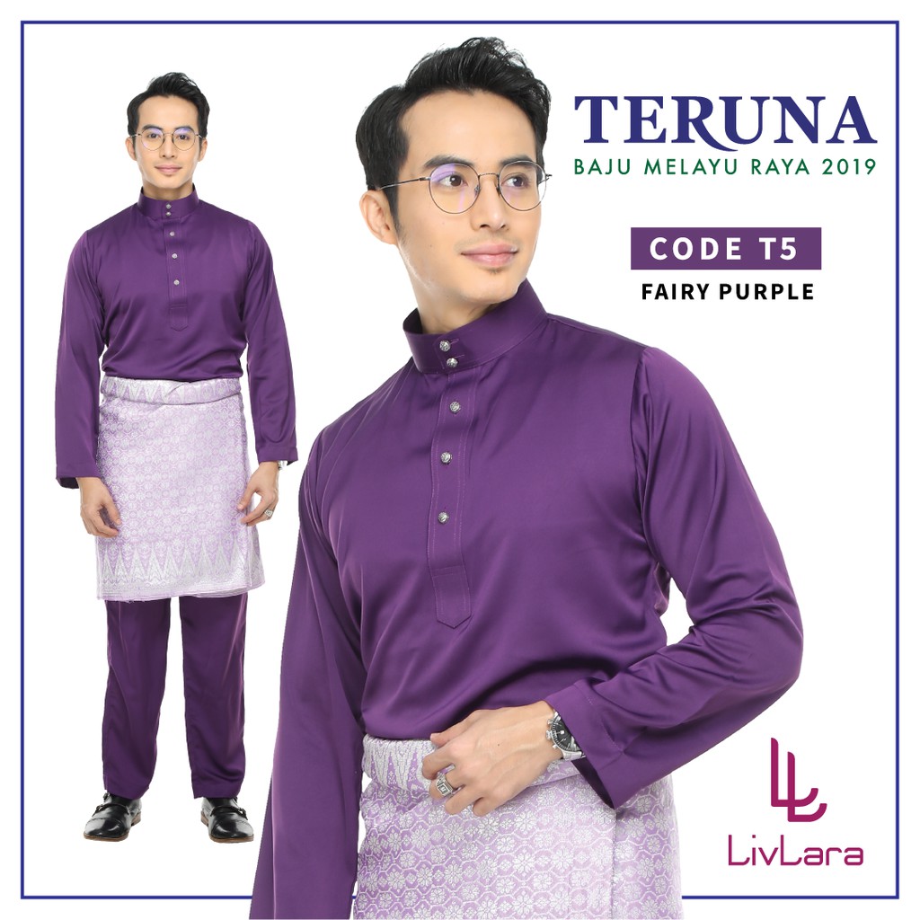  Baju  Melayu  Lelaki  Warna  Ungu  BAJUKU