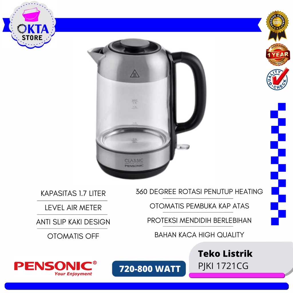 Pensonic Electric Kettle Jug Glass Kettle PJKI 1721CG Shopee Malaysia