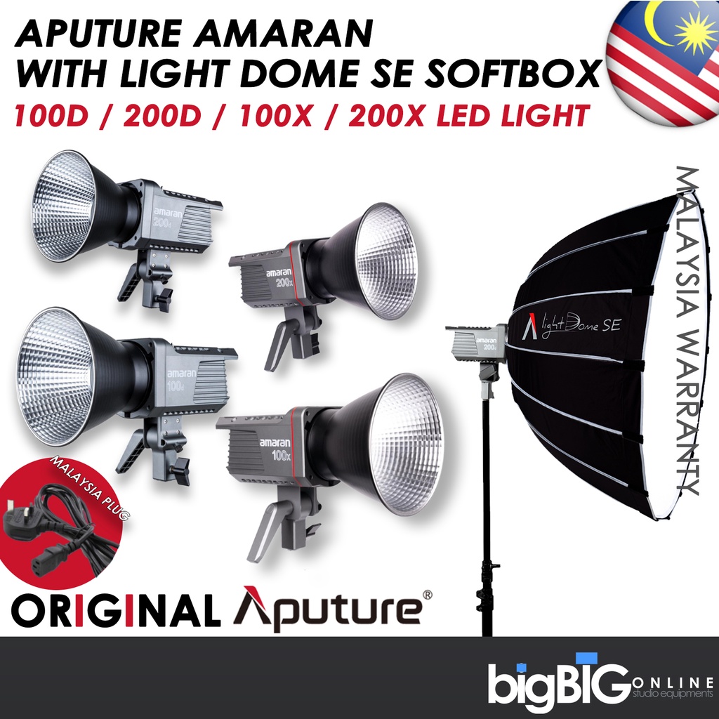 Aputure Amaran 100D 200D 100X 200X LED Light Daylight Bi-Color Light  For Live, Photo and Video Shooting Shopee Malaysia