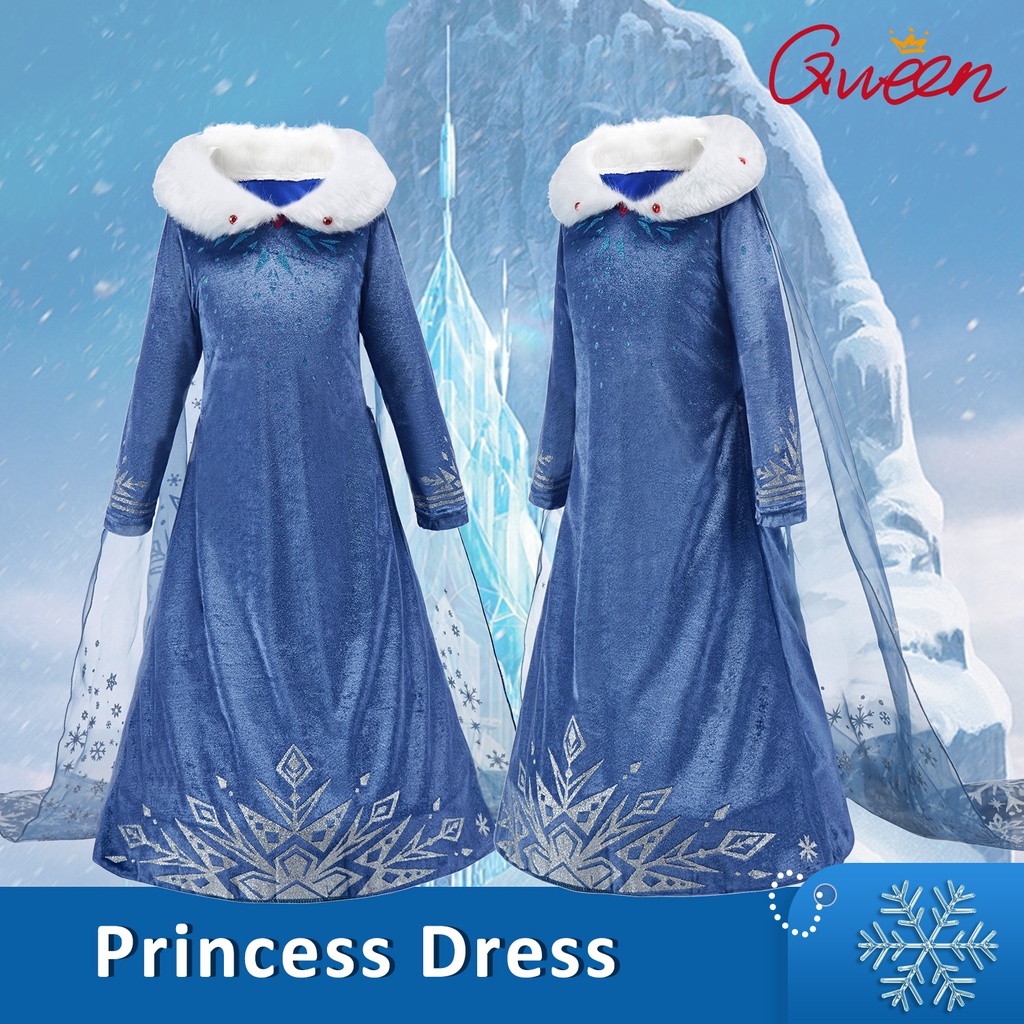 Frozen Elsa Princess Dress Snow Queen Elsa Cosplay Costume Little Girl