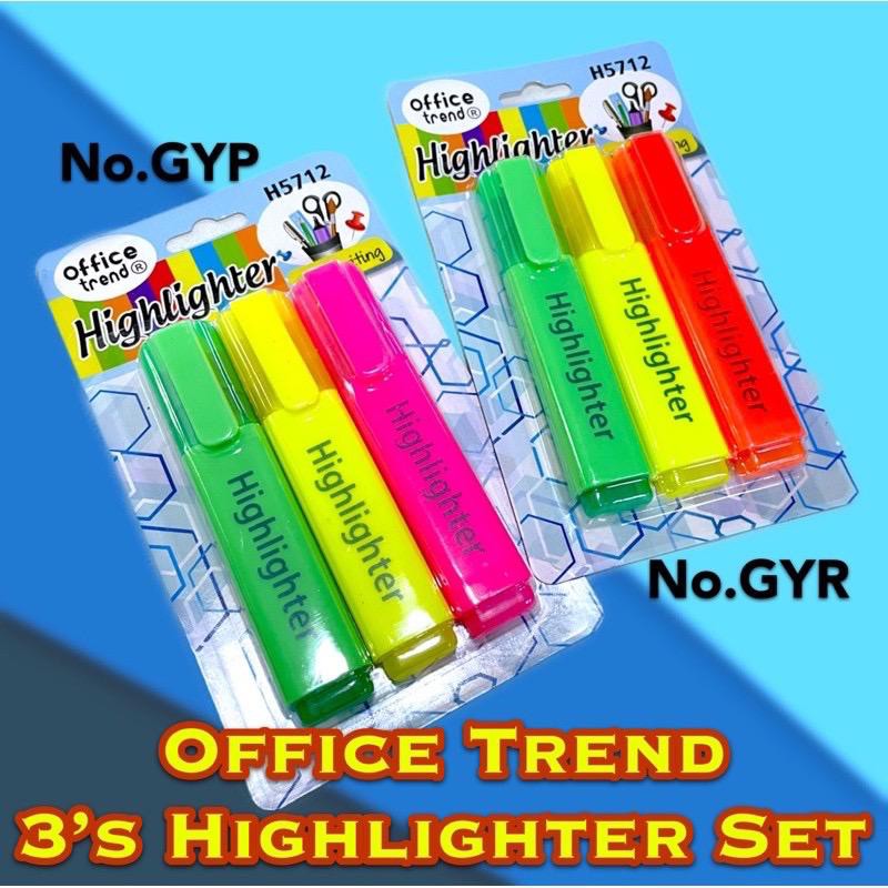 BEST & SAVE ] Office Trend 3pcs Fluorescent Highlighter pen Marker pen  Office and School Supplies bc | Shopee Malaysia