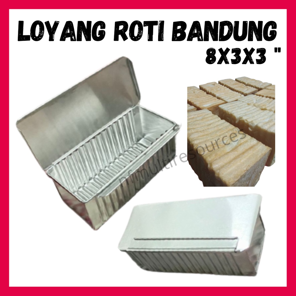 Loyang Roti Bandung Loyang Roti 8x4x4 inci dengan penutup Loyang Roti Tawar Acuan Roti Bandung Bandung Aluminum Bread Pa