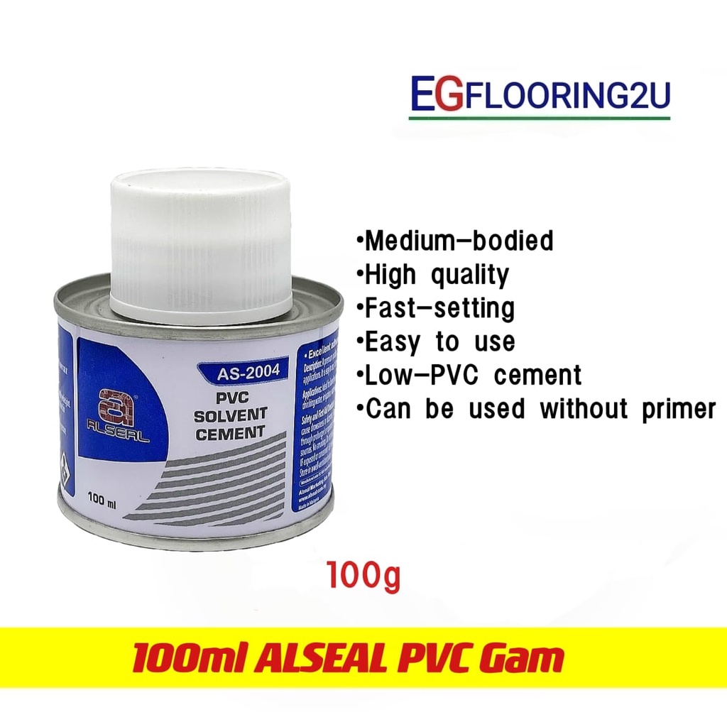 100mL ALSEAL PVC Solvent Cement / PVC Gam / PVC Glue/(PVC, uPVC pipe ...