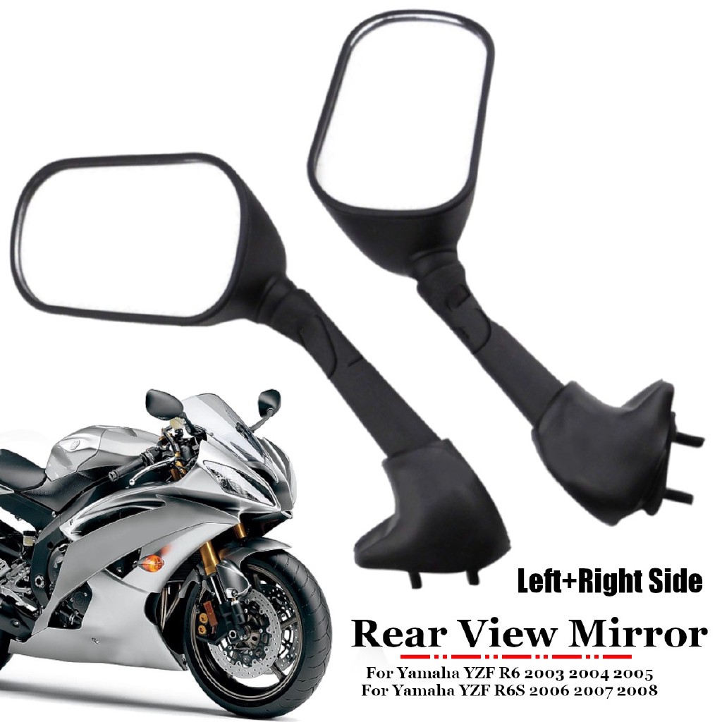 Motorcycle Rearview Mirrors for Yamaha YZF R6 2006 2007 Black
