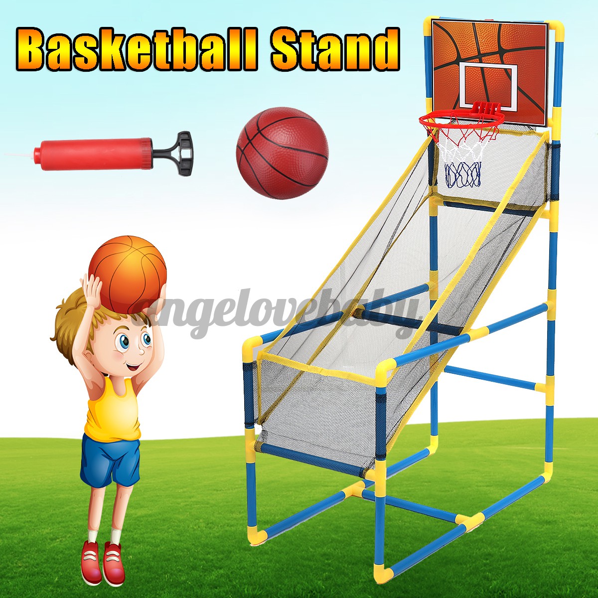 Kids Home Basketball Hoop Stand System Indoor Outdoor Net Goal Game Adjustable Shopee Malaysia