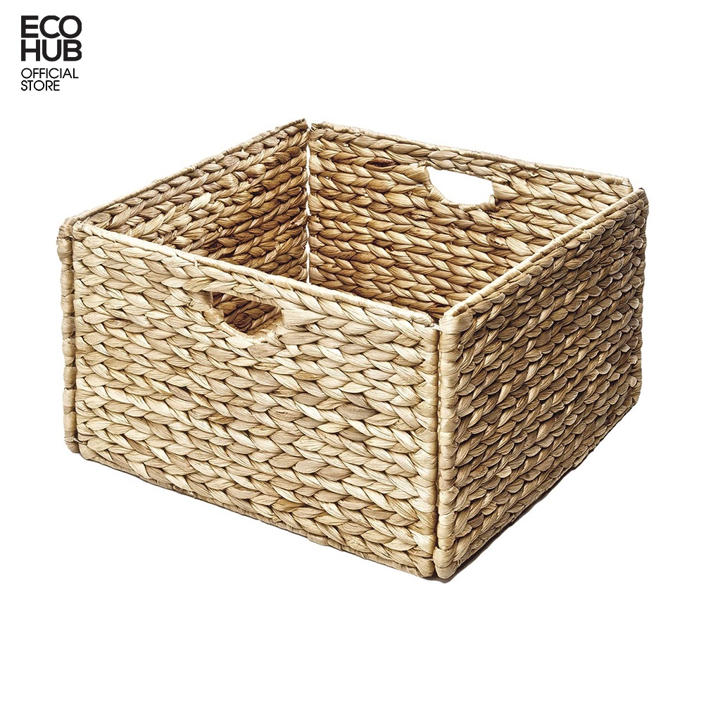 Folding hyacinth basket for multifunction decor storage with iron