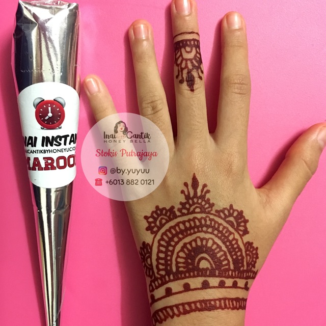 Inai Kon Instant Henna Art Mehdi Inai Cantik By Honey Bella Shopee Malaysia
