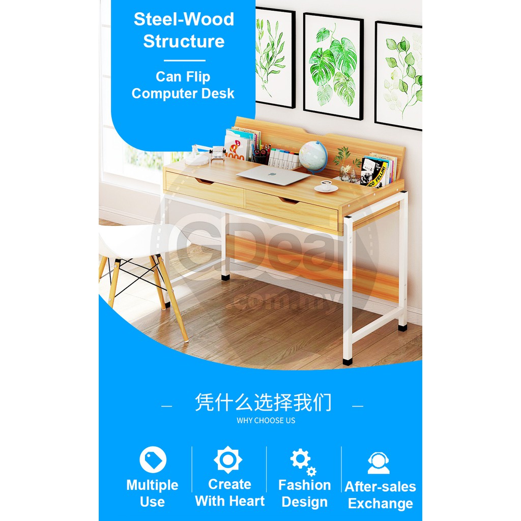 High Quality Wood Flip Study Computer Office Table Desk With