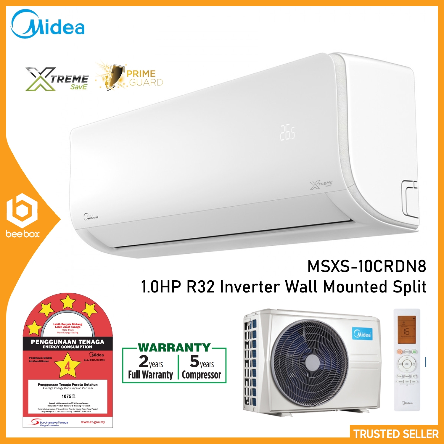 Midea 1 0hp Inverter Aircond Xtreme Save Air Conditioner MSXS 10CRDN8 