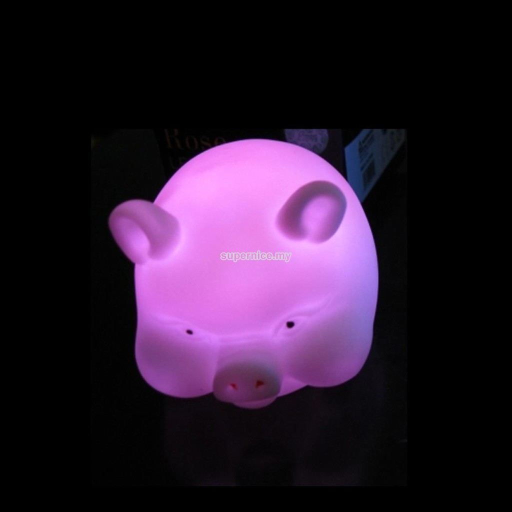 Ready Stock Colorful Cute Led Night Lamp Pig Shaped Night Light Kids Bedroom Decor