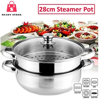 Rss_Pengukus Steamer Cookware Pot Periuk Kukus Steam Pot 2 Layer High Quality Stainless Steel
