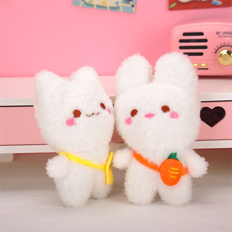 Ready Stock ~ 12CM Keychain Doll Key Ring Rabbit Pendant Bag Car Charm Tag Cute Interactive Stuffed Toy for Girl Gift