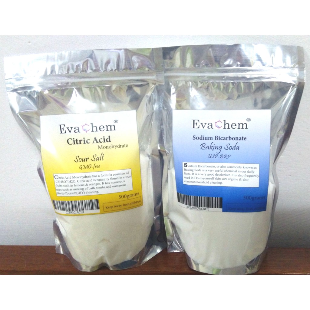 Citric Acid Monohydrate 500 grams + Sodium Bicarbonate 500grams