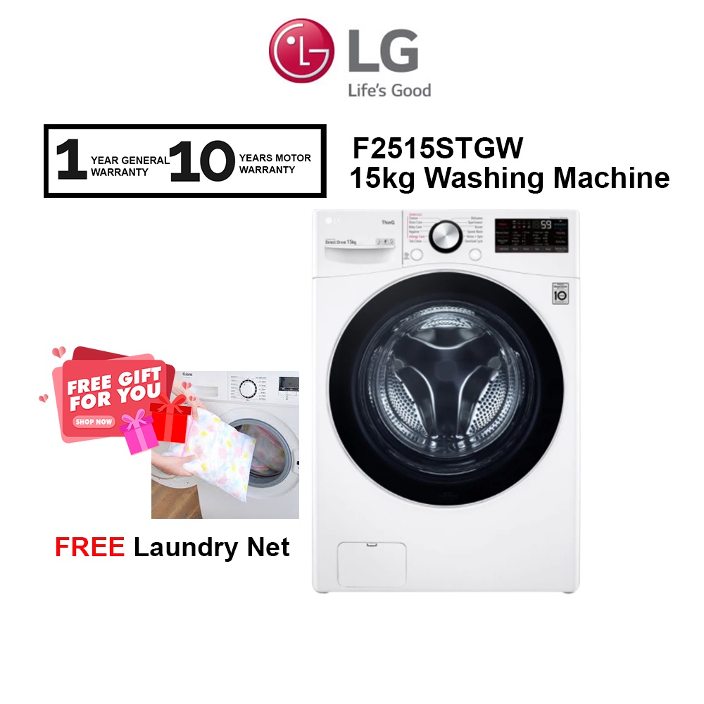 LG 15kg Washing Machine F2515STGW Washer Inverter Direct Drive, Steam ...