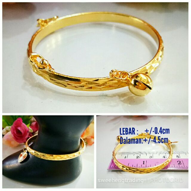 Bangle Budak An Original Emas Korea Gelang Tangan Utk Budak2 Shopee Malaysia
