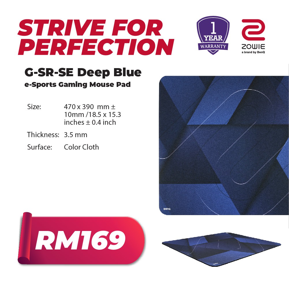 Benq Zowie G Sr Se Esports Gaming Mousepad Deep Blue Large