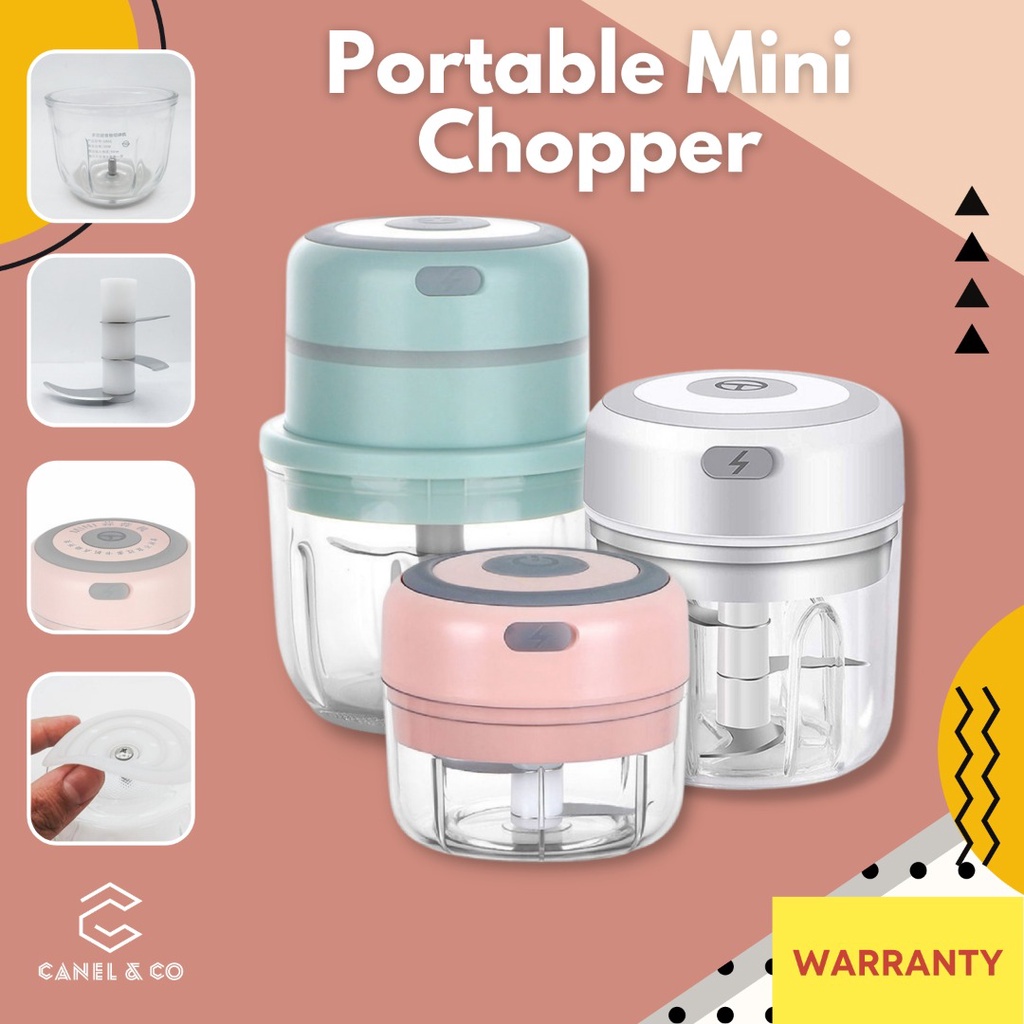 [Wireless]Extra Strong Electric hand Mixer Automatic Grinder Chopper USB Charging Blender Garlic Chili Babyfood Pengisar