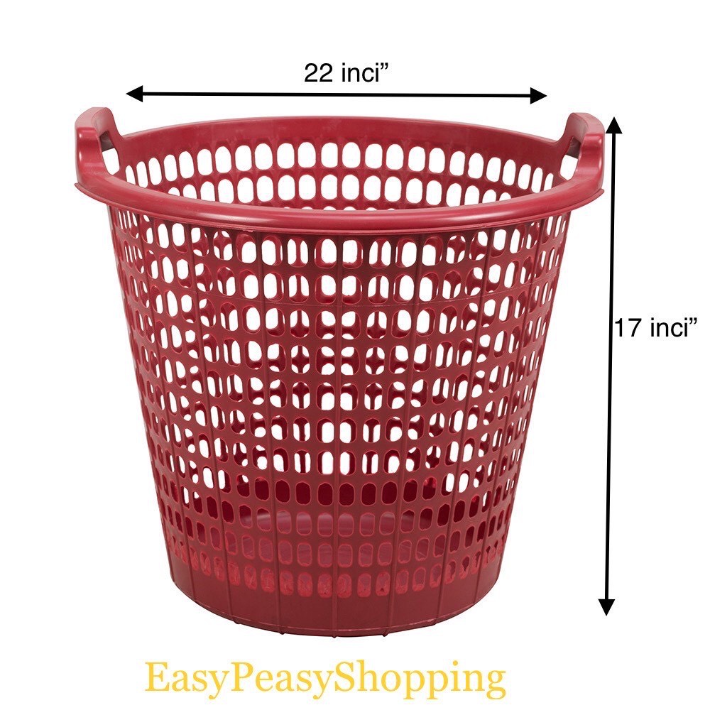 Plastic Round Laundry Basket /Bakul Baju Plastik (READY STOCK) Shopee