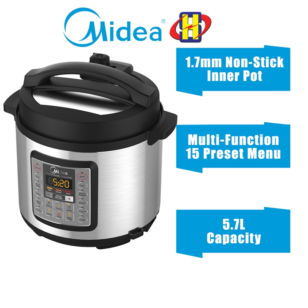 Midea Pressure Cooker (5.7L) Dual Inner Pot Non-Stick Pot MY-D6007SS2
