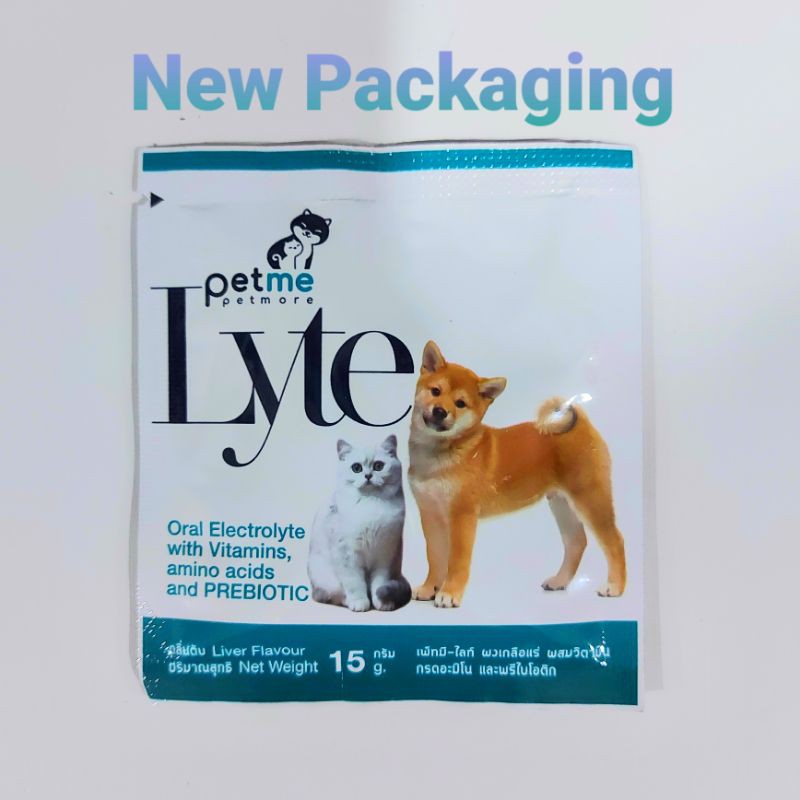 Petme-Lyte Oral Electrolyte with Vitamins, Amino acids and Prebiotic for Dogs & Cats 15g Exp:05/