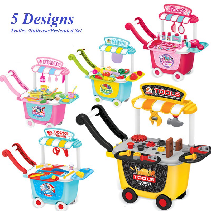 Pretend Trolley  Play Set  Kids Toys  Kitchen  Medical Make Up 