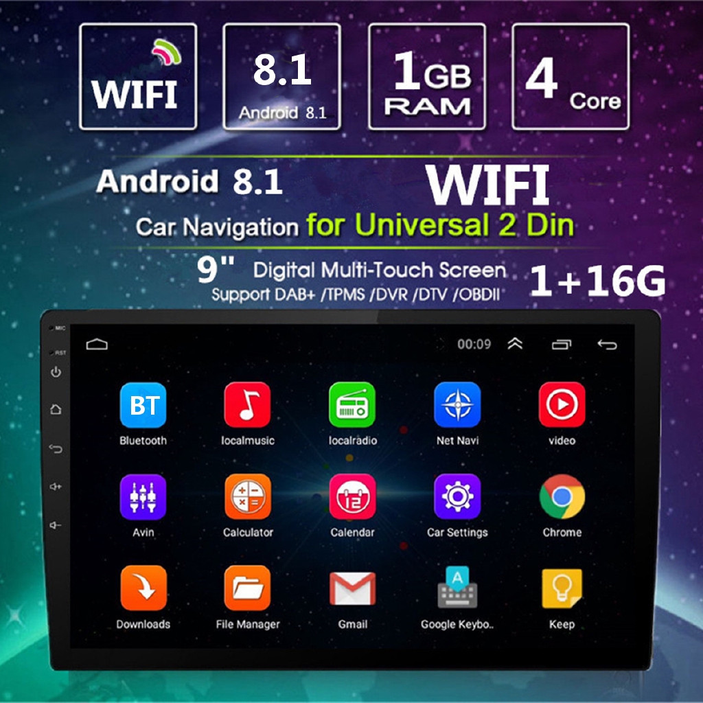 2 Din 10.1/" Touch Screen Stereo Radio Octa-Core WIFI BT OBD GPS Android 8.0