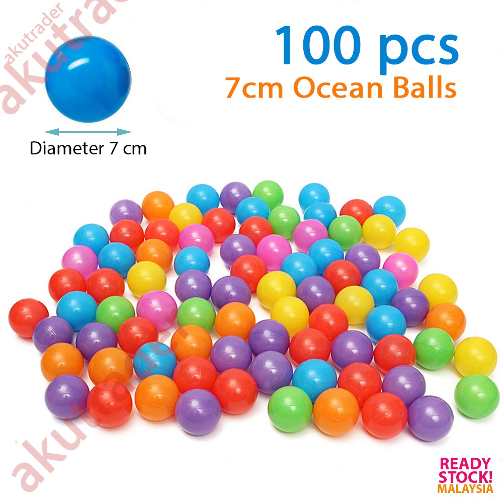 🎀READY STOCK🎀 100 pcs 7cm Colorful Fun Plastic NonToxic Ocean Ball Sea