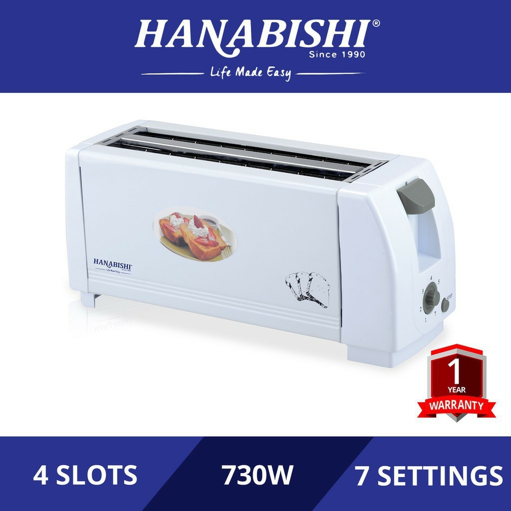 Ready Stock Hanabishi 4 Slices Bread Toaster HA4001 And 2 Slice Bread Toaster HA558