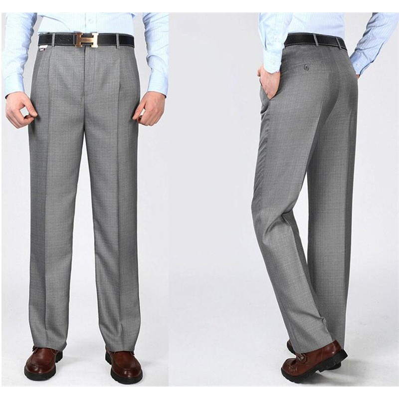 mens high waisted pleated trousers