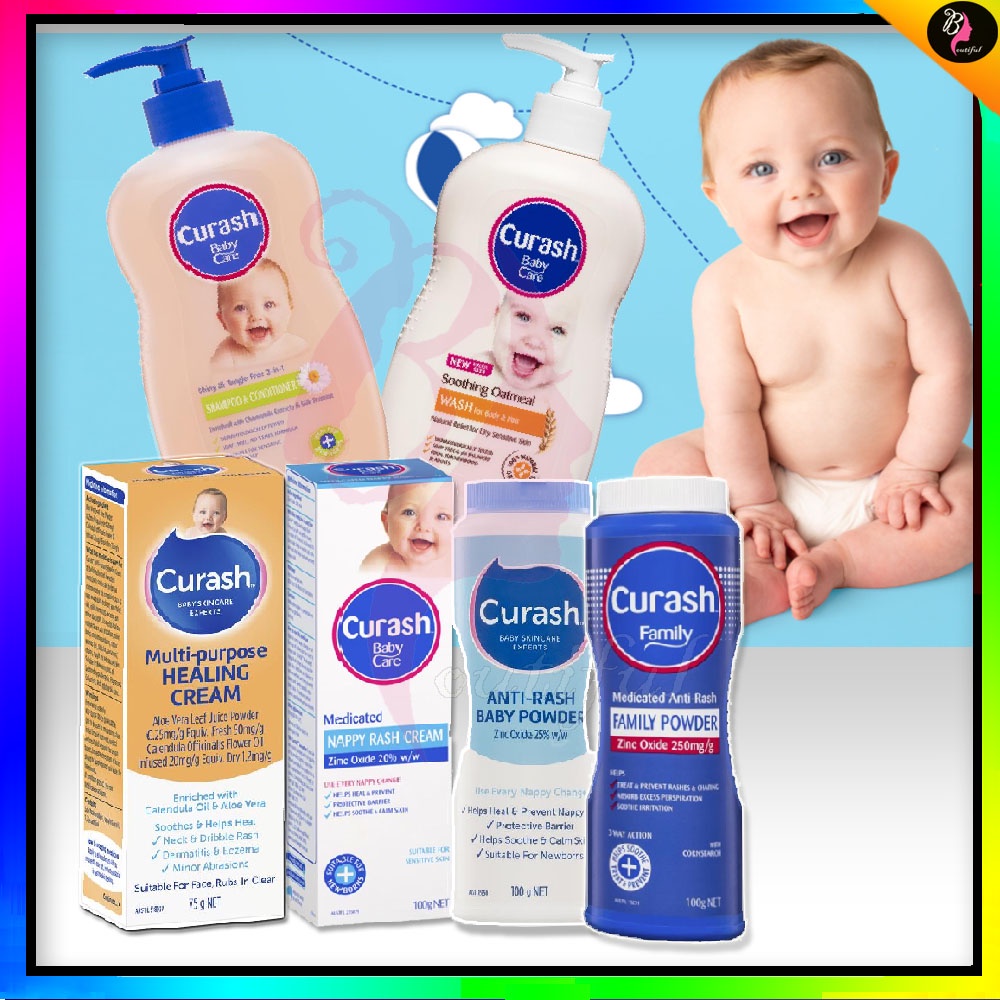 Curash Babycare Anti-Rash Baby Powder/Nappy Rash Cream/Shampoo ...