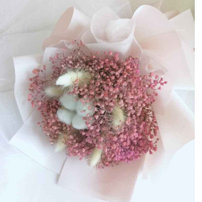 Buy Dried Cotton Flower Baby Breath Bouquet 软绵绵干花棉花满天星花束 Seetracker Malaysia