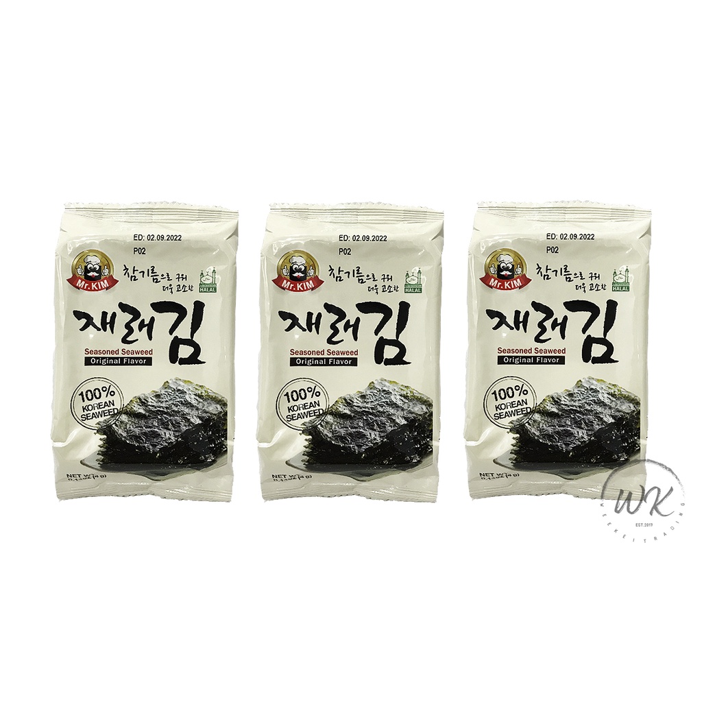 Mr Kim Seasoned Korean Roasted Seaweed Snacks 4g x 3packs (12g)