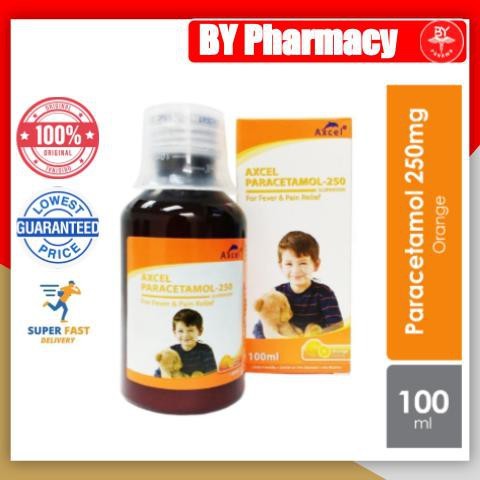 AXCEL PARACETAMOL 250MG SYRUP 100ML FOR FEVER & PAIN RELIEF | Shopee ...