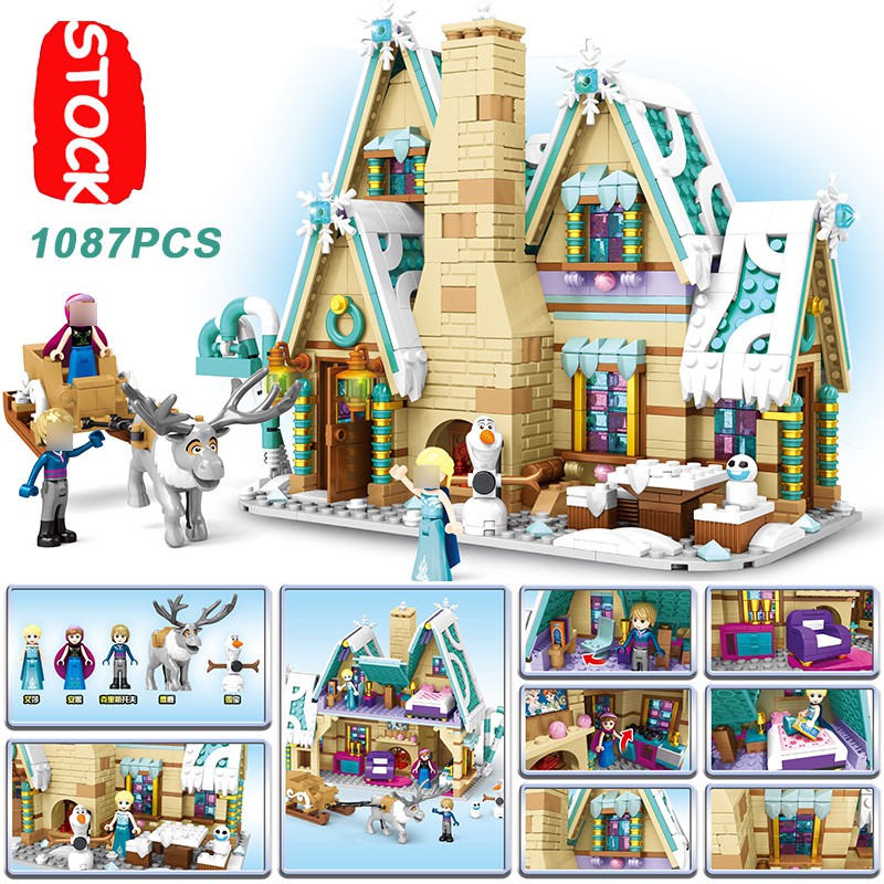 Disney Princess Lego Set Frozen Elsa's Sparkling Ice Castle 297 PCS Girl Gift