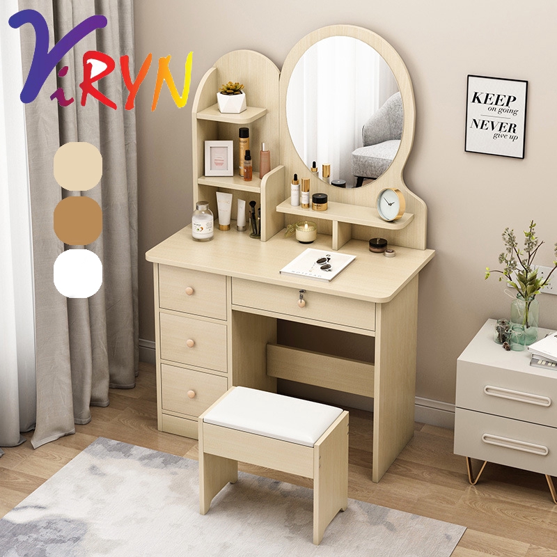 Viryn Minimalist Nordic Bedroom, Small Desk Vanity Table