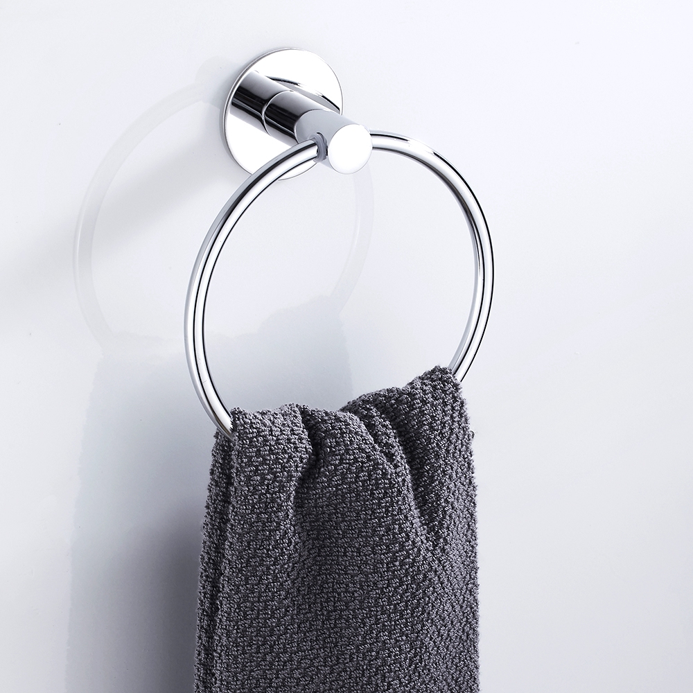 Towel Ring Bathroom Toilet Roll Holder Round Adhesive Backing Everso