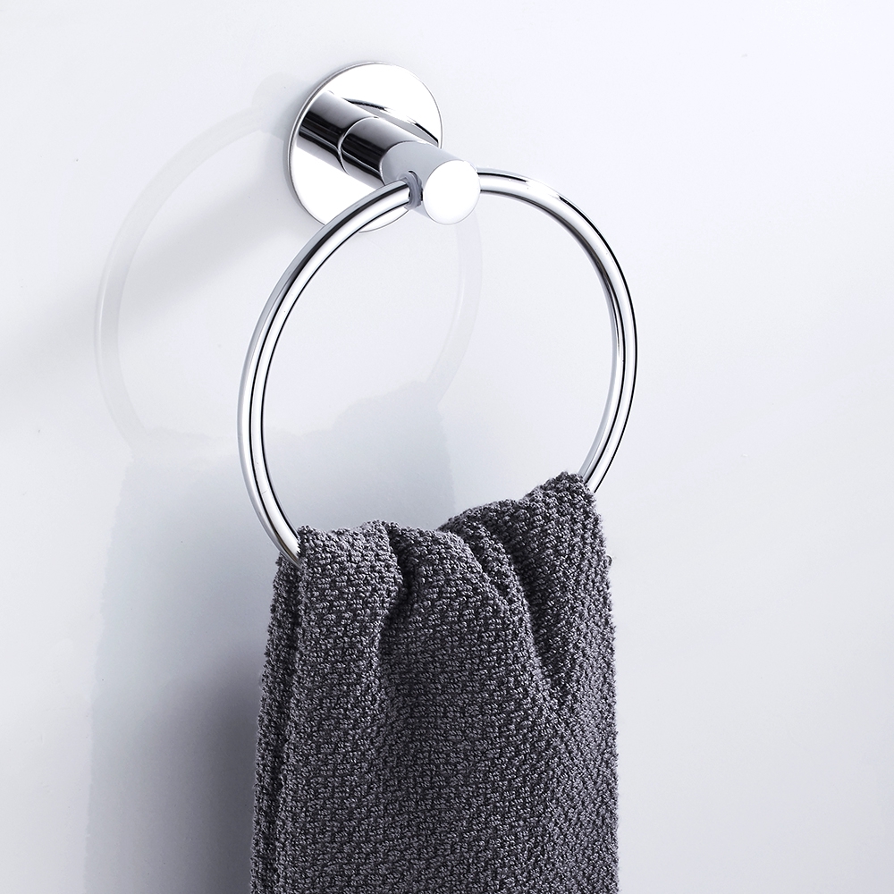 Towel Ring Bathroom Toilet Roll Holder Round Adhesive Backing Everso 