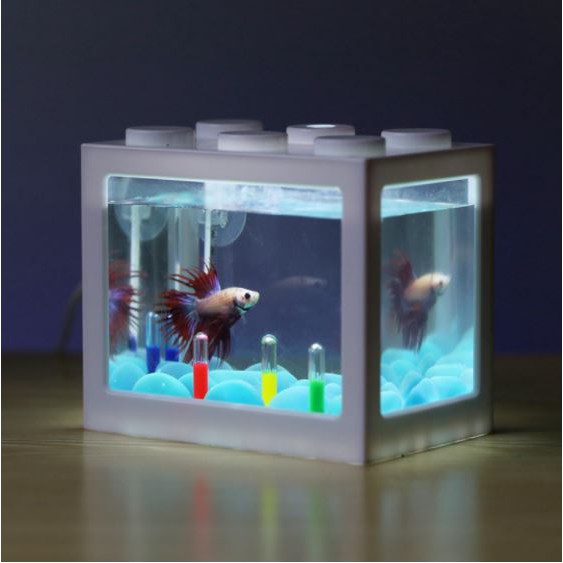 【READY STOCK】Aquarium Mini Lego Block Tank Betta, Guppy Tank Building