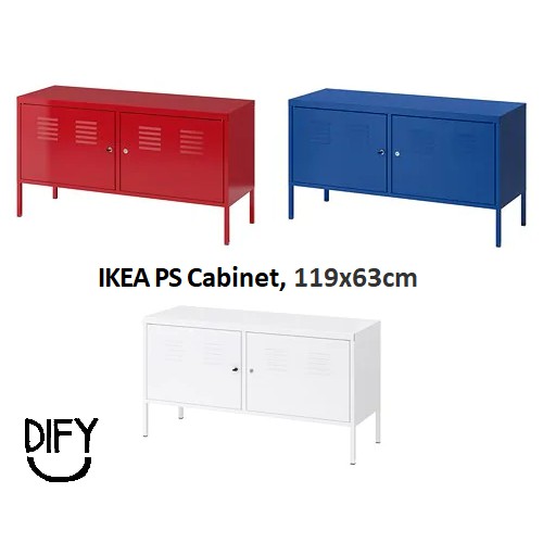 Ps Cabinet 119x63cm Ikea 100, Ikea Lockable Cabinet White Stipple