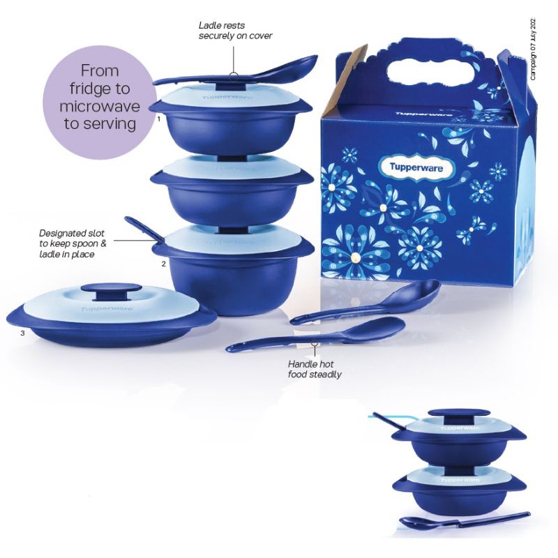 Tupperware Royale Blue Petit Serveware Set (6pcs) Shopee Malaysia