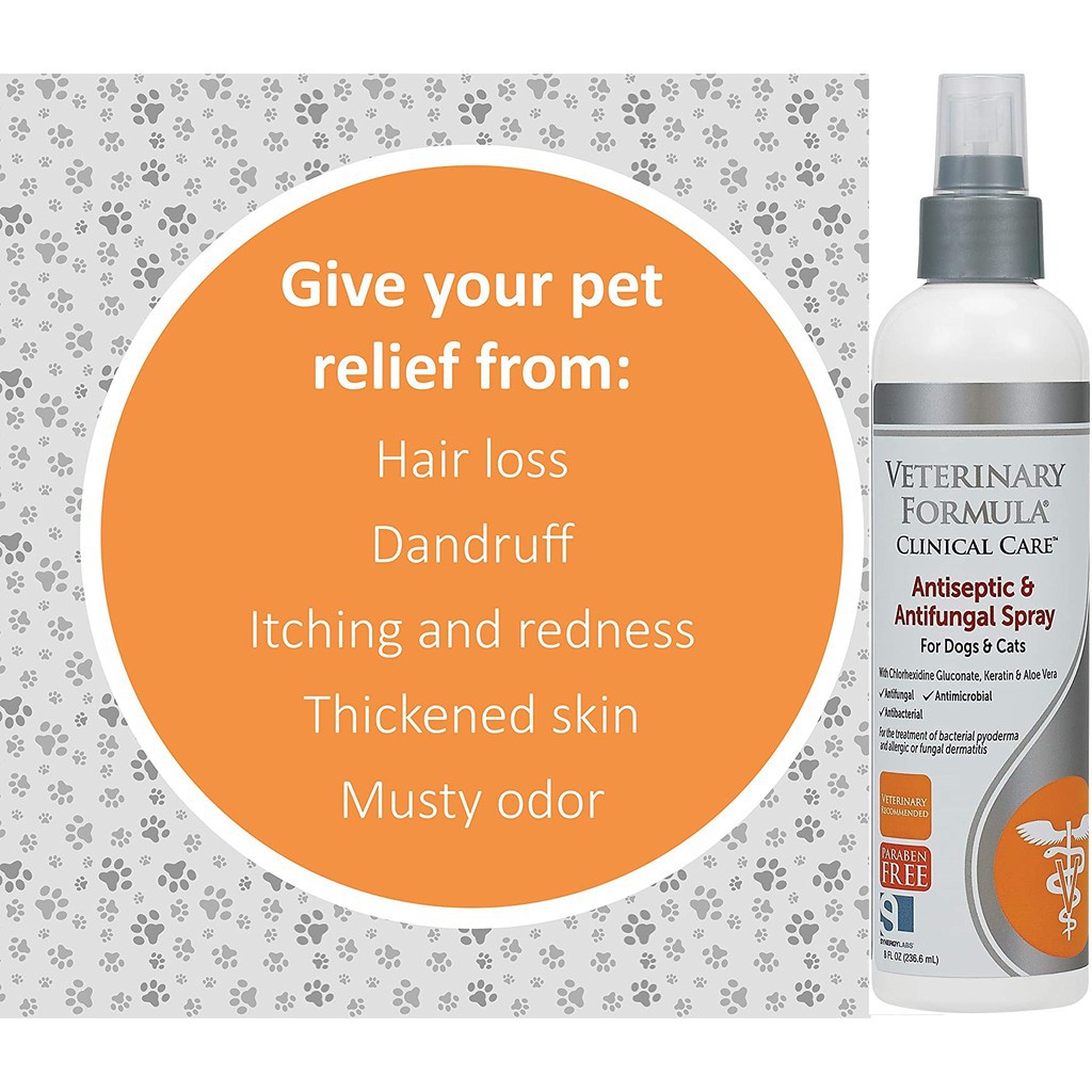 ✨PROMO✨SYNERGYLABS Veterinary Formula Clinical Care Antiseptic & Antifungal  Med Spray For Dog & Cats 236ml | Shopee Malaysia