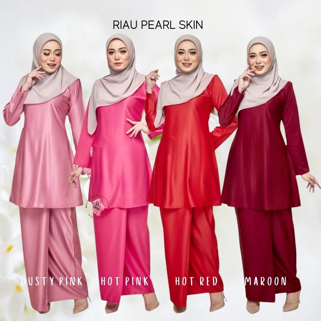 ?[DUSTY PINK|HOT PINK|MAROON|HOT RED] KURUNG RIAU MODEN PLAIN PEARL SKIN PLUSSIZE S-5XL BRIDESMAID/DINNER/RAYA