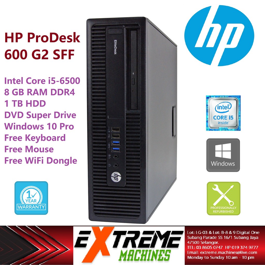 Hp Prodesk 600 G2 Sff I5 6th Gen 8 Gb Ram 1tb Gb Hdd Win 10 Pro Business Pc 3 Mw Refurbished 0163