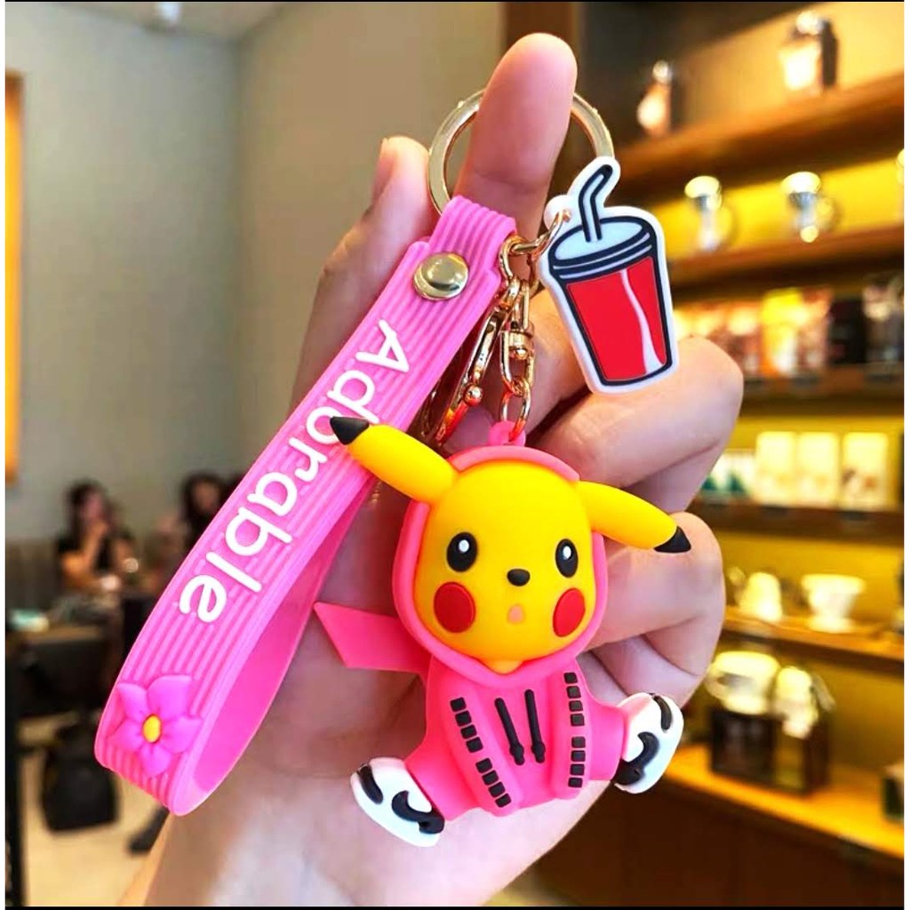 Birthday Gift Surprise Pikachu Anime Cartoon Car Keychain 生日礼物 惊喜 皮卡丘动漫卡通车钥匙扣