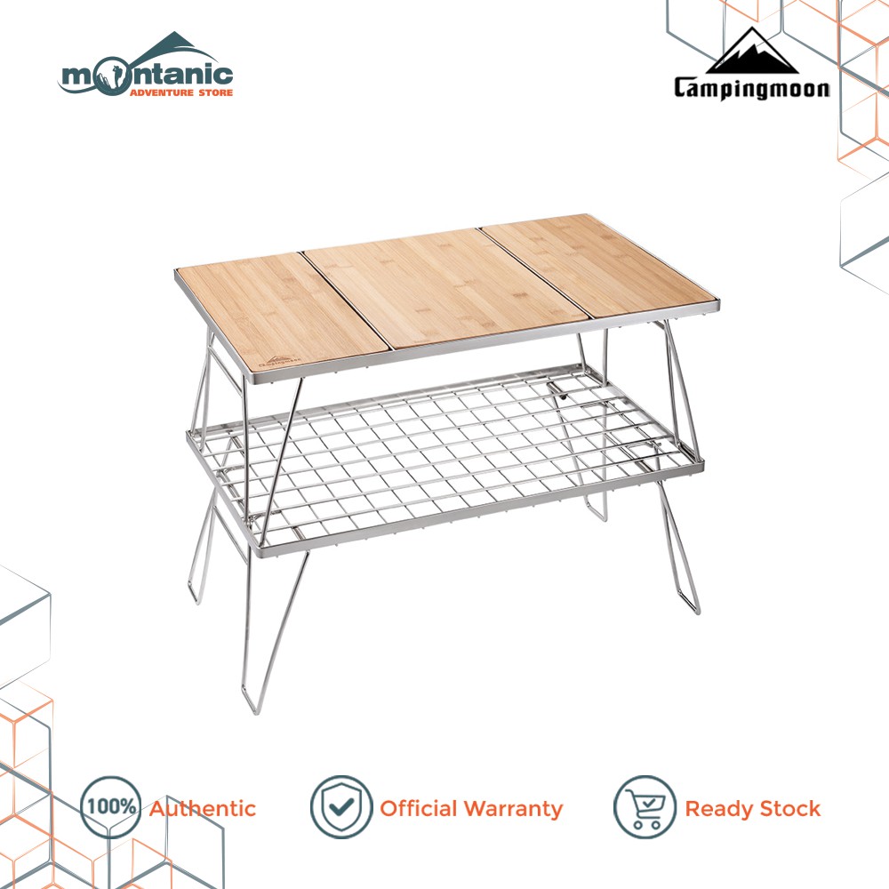 Campingmoon Stainless Steel Camping Table Multipurpose Outdoor