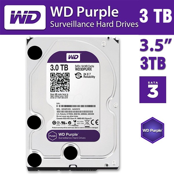 GENUINE Western Digital 4TB Purple Surveillance HDD 3.5” Hikvision Hard |