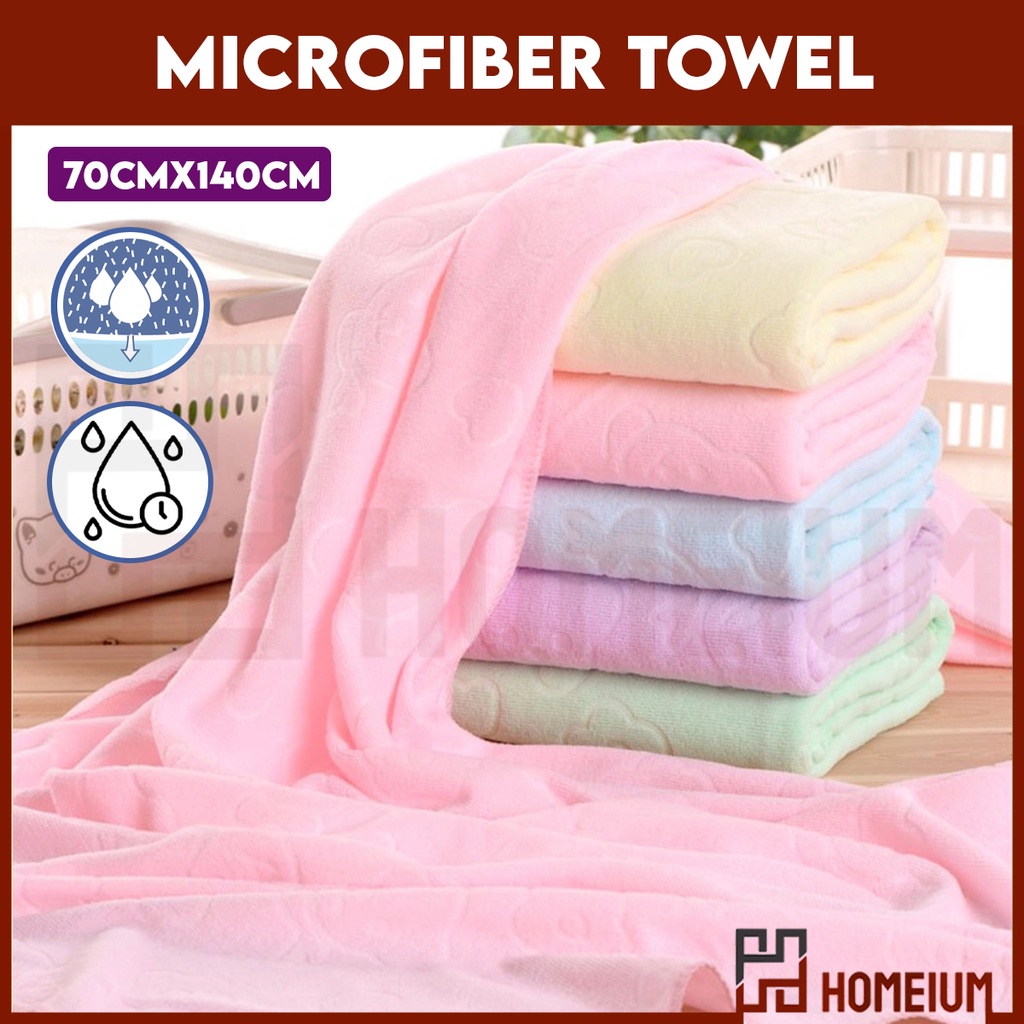 Ho Towel 70x140cm Absorbent Bear Cartoon Microfiber Beach Quick-Drying Bath Towel