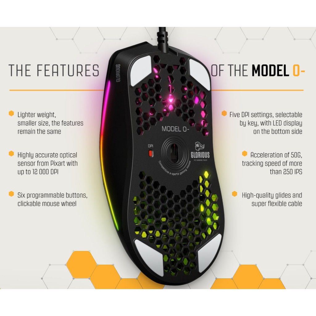 Glorious Pc Gaming Race Model O 58g Usb Rgb Optical Gaming Mouse Matte Black Matte White Shopee Malaysia