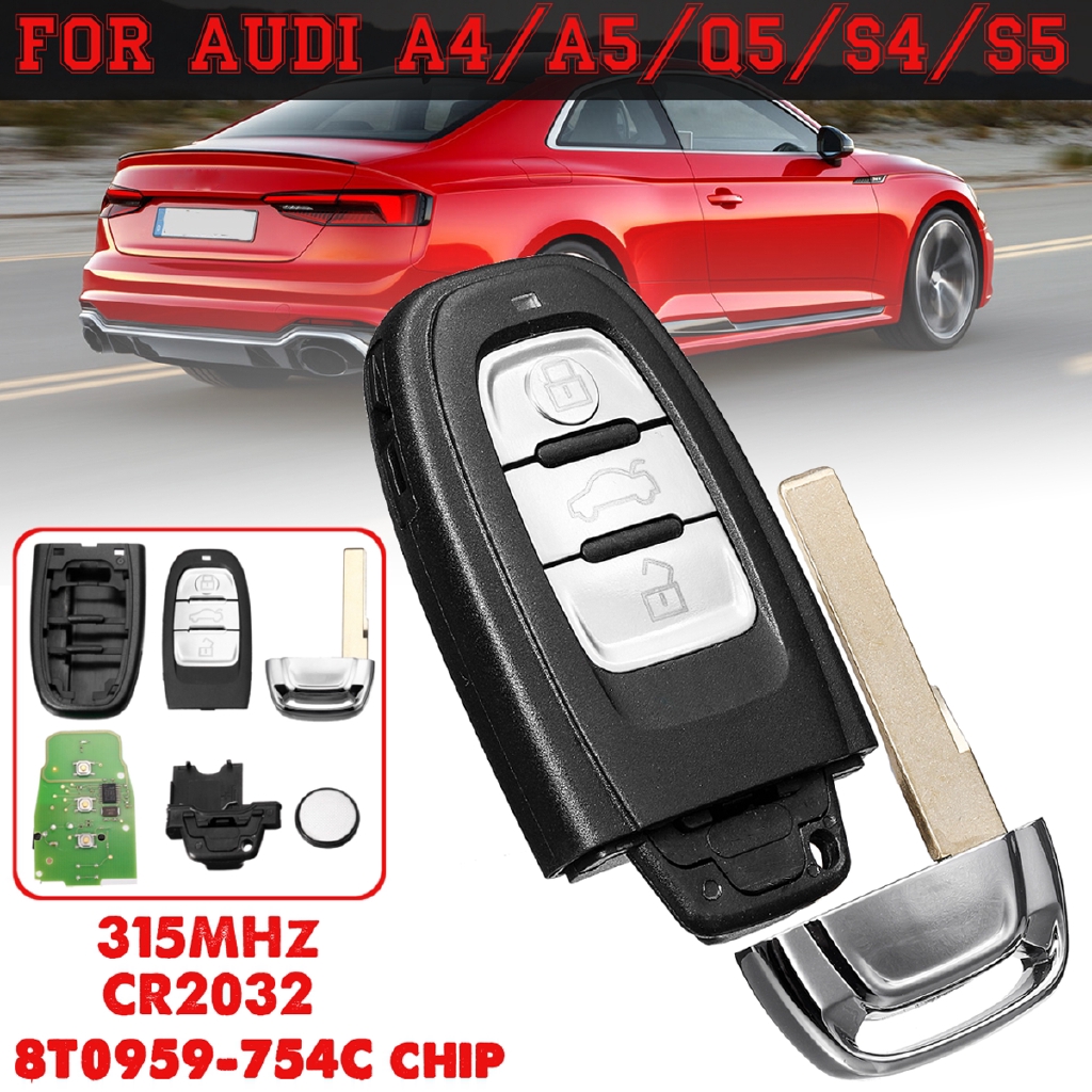 3 Buttons Red Silicone Cover Flip Remote Key Case Shell Fob For Audi A3 A4 S4 S5