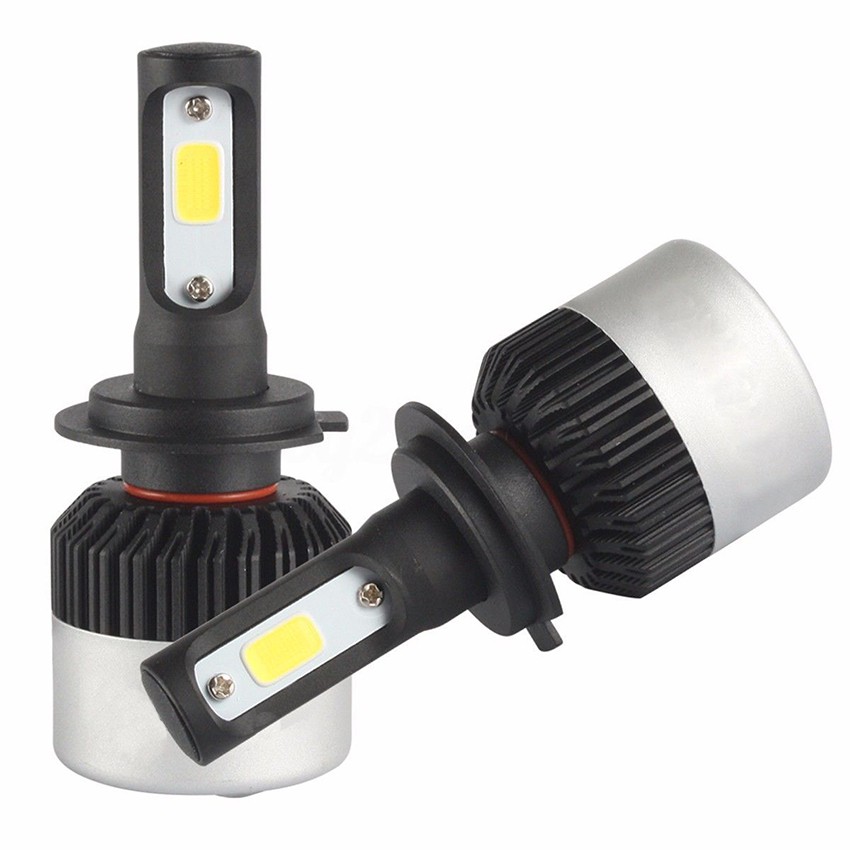 Nighteye H3 COB Chip LED Headlight Lamps Bulbs Car Conversion 9000LM 6500K 72W